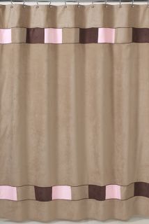 JoJo Soho Designs Pink Brown Fabric Bath Shower Curtain