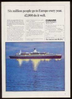 1979 Cunard RMS QE2 Queen Elizabeth 2 SHIP Photo Ad