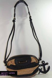 Authentic JUICY COUTURE Lurex Straw Barrel Crossbody Hobo bag purse