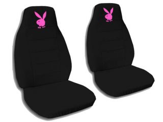 Cute Car Seat Covers Black Velour with Hot Pink Bunny Cool