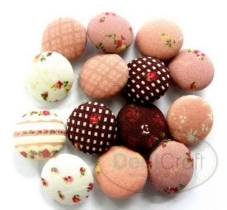 Assorted Cute Sepia Tone Fabric Cover Buttons X0044