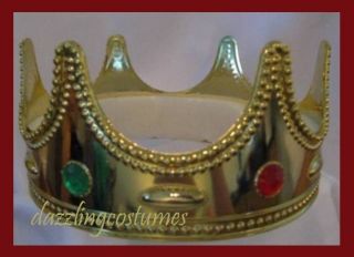 royal crown king queen gold medieval wisemen costume accessory gems