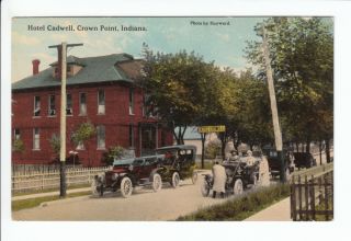 Hotel Caldwell Crown Point Indiana IN Old Postcard Lake County Vintage