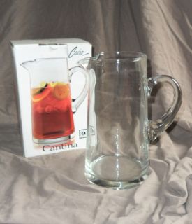 Libbey Crisa Cantina Glass Pitcher 90 Ounce 2 6 Liter Hand Made w
