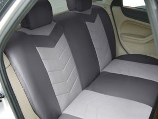 Synthetic Leather Semi Custom Car Seat Covers Solid Bench Slate Gray
