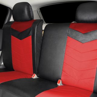 Synthetic Leather Semi Custom Car Seat Covers 40 60 Top Split Ruby Red