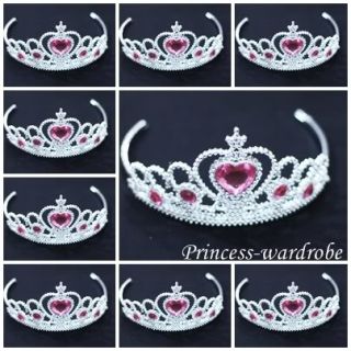 Lot of 9 Crystal Princess Cinderella Tiara Crowns Pink