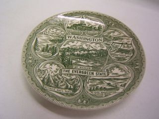 Vintage Washington Evergreen State Souvenir Plate