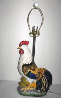 Ceramic Rooster Table Lamp Country French
