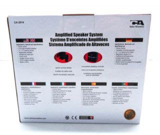  cyber acoustics ca 2014 speakers black desktop 4watts volume control