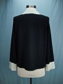 Cyrus Sz L Large Sweater Black White Belle Cape Cardigan Jacket