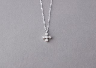  Swarovski Small Cross Necklace White Gold Filled Cross Jewelry
