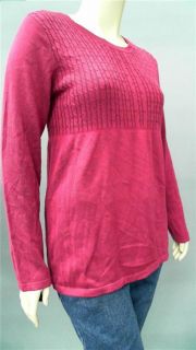 Daisy Fuentes Ladies Womens Stretch Cable Knit Sweater Sz XL Pink Sale