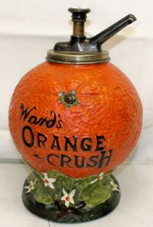 Original 1920 Wards Orange Crush Soda Ceramic Syrup Advertising