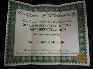 2005 Dale Earnhardt Jr. #8 Bud/Test Car/Crew Chief SIGNED Monte Carlo1