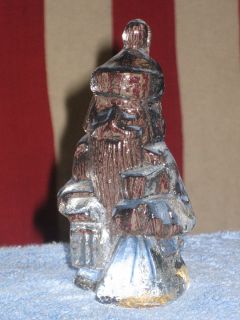 Crystal Clear Glass Santa Claus Christmas Figure