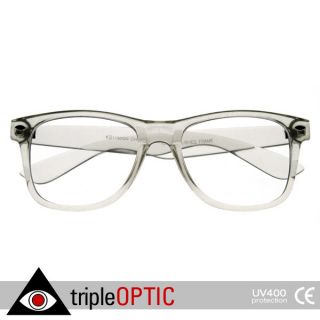   Transparent Translucent Crystal Frame Clear Lens Wayfarers Glasses