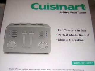 Cuisinart Brushed Stainless 4 Slice Metal Toaster New
