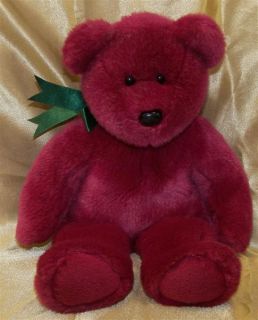 TY Beanie Buddies 1998 Plush 14 Soft Wine CRANBERRY The Bear