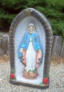 24 Virgin Mary in Grotto Concrete Garden Decor Statue
