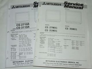  Manual for Mitsubishi TV CS 27MX1 CS 2715 CS 35MX1 CS 3115R