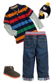 Mini Boden Polo & Jeans (Toddler)