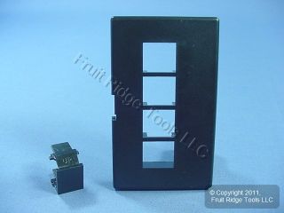 Leviton Black Quickport 4 Port Cubicle Wallplate Faceplate Fits Herman