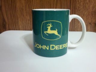 John Deere Farm Tractor Coffee Mug Cup Yellow Green Farmer