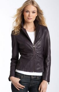 GUESS Washed Lambskin Leather Jacket