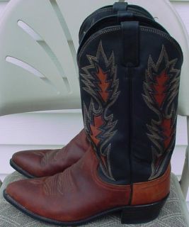 Dan Post Mens 6305 10 5 D Leather Black Brown Western Cowboy Boots
