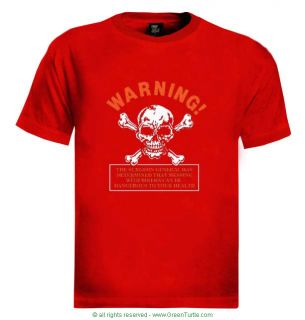 Danger Biker Warning T Shirt Gothic Bones Clothes