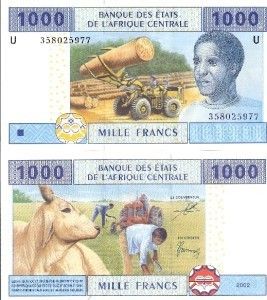 Cameroun 1000 Francs Banknote World Money Currency Bill