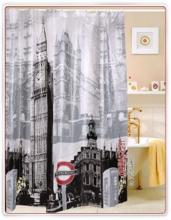 london s big ben pattern eva shower curtain w4802 the shower curtain