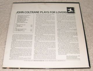John Coltrane Plays for Lovers Orig Prestige Blue Label Mono LP RVG