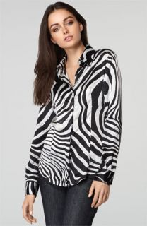 Just Cavalli Zebra Print Silk Blouse