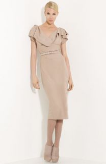 Donna Karan Collection Belted Stretch Wool Dress