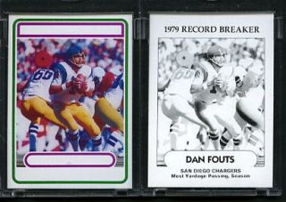 1980 Topps Football Proof Cards Dan Fouts Chargers
