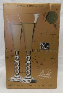 Cristal DArques France 2000 Millennium Clear Lead Crystal Champagne