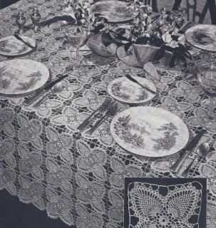 Vintage Crochet Pattern Pineapple Tablecloth Motifs