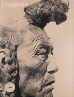 1900 72 Native American Indian Man Hair Edward Curtis