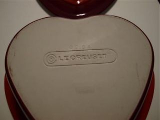 Le Creuset Heart Shaped Stoneware Casserole Dish with Lid Red 2 Quart
