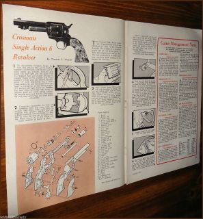 1962 CROSMAN Single 6 REVOLVER Parts List Assembly Article w Exploded