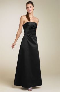 JS Boutique Strapless Ruched Satin Gown