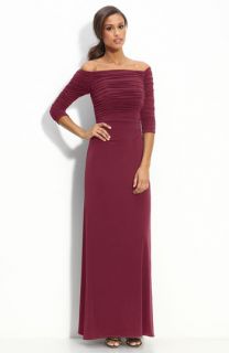 Laundry by Shelli Segal Off Shoulder Jersey Gown