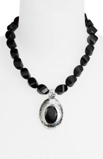 Simon Sebbag Faceted Black Onyx Hammered Pendant Necklace ( Exclusive)