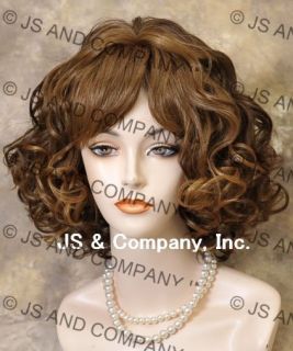 Short Full Human Hair Blend Perfect Curly Wavy Strawberry Blonde N