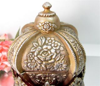 Vintage Crown Music Box Figural Ring Box Jewelry Heavy