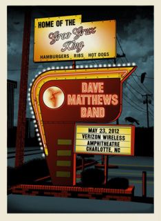 Dave Matthews Band Poster 2012 Charlotte North Carolina 500 RARE