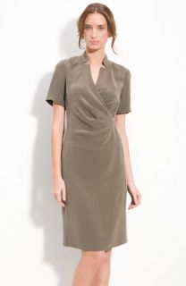 Lafayette 148 New York Short Sleeve Silk Dress (Petite)