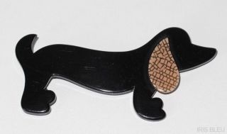 rare vintage lea stein lovely dachshund pin